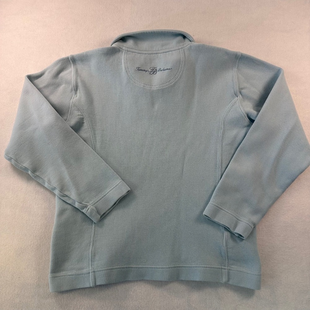 Tommy Bahama Womens Light Blue Ribbed 1/4 Zip Pullover Sweater Small TW2871 - Picture 7 of 8
